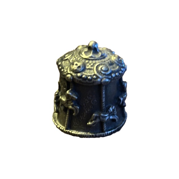 Pewter Thimble - Nicholas Gish - Silverwood Carousel Merry Go Round Vintage - Picture 5 of 7